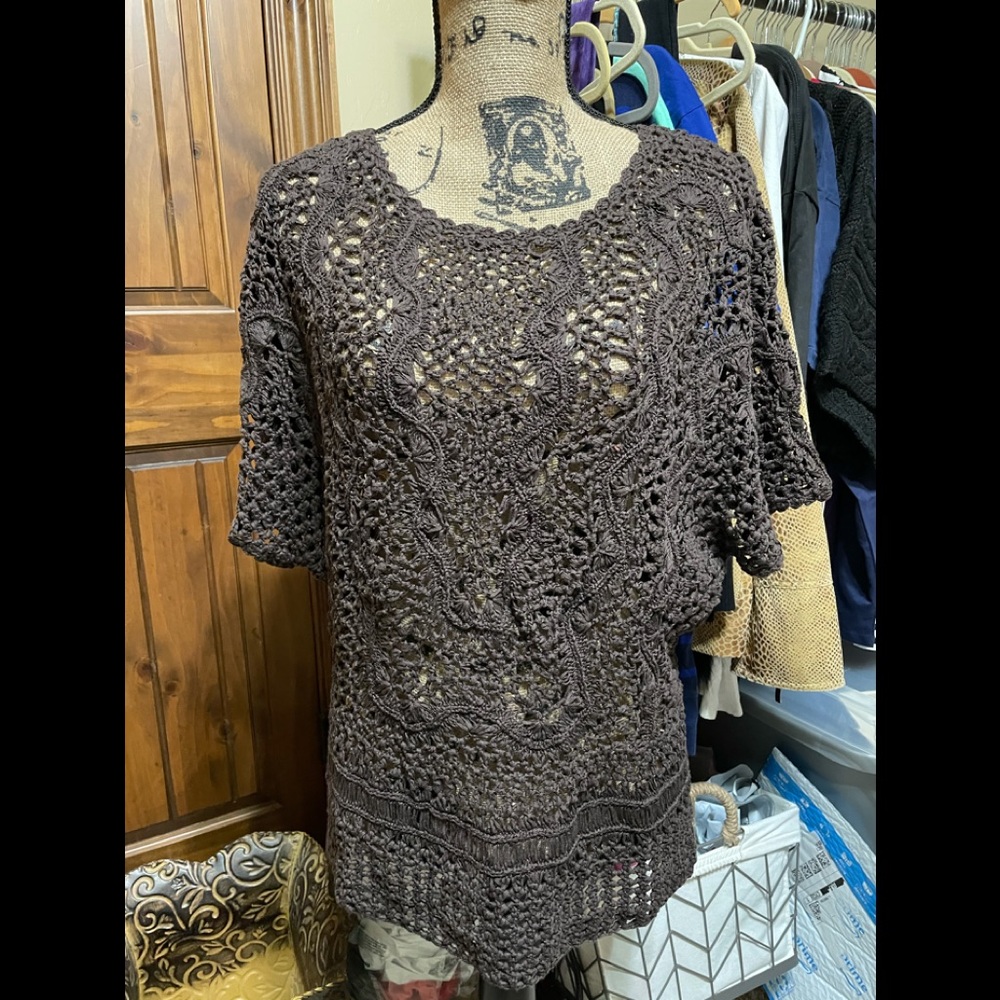 Brown coldwater creek sweater sz L 14 - Picture 1 of 4